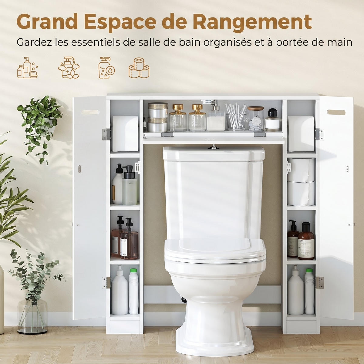 HÄNGESCHRANK Weiß 1 Stück - Weiß, Kunststoff (88/98/18cm) - GiPP