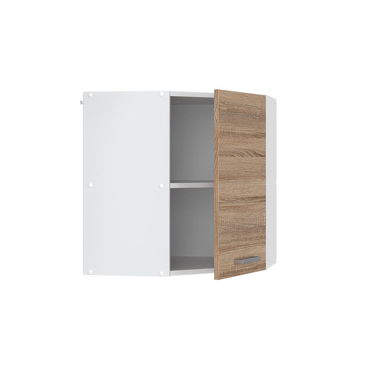 ECKHÄNGESCHRANK R-Line Sonoma 57 cm - Weiß/Sonoma Eiche, Holzwerkstoff (57/60/34.1cm) - Vicco