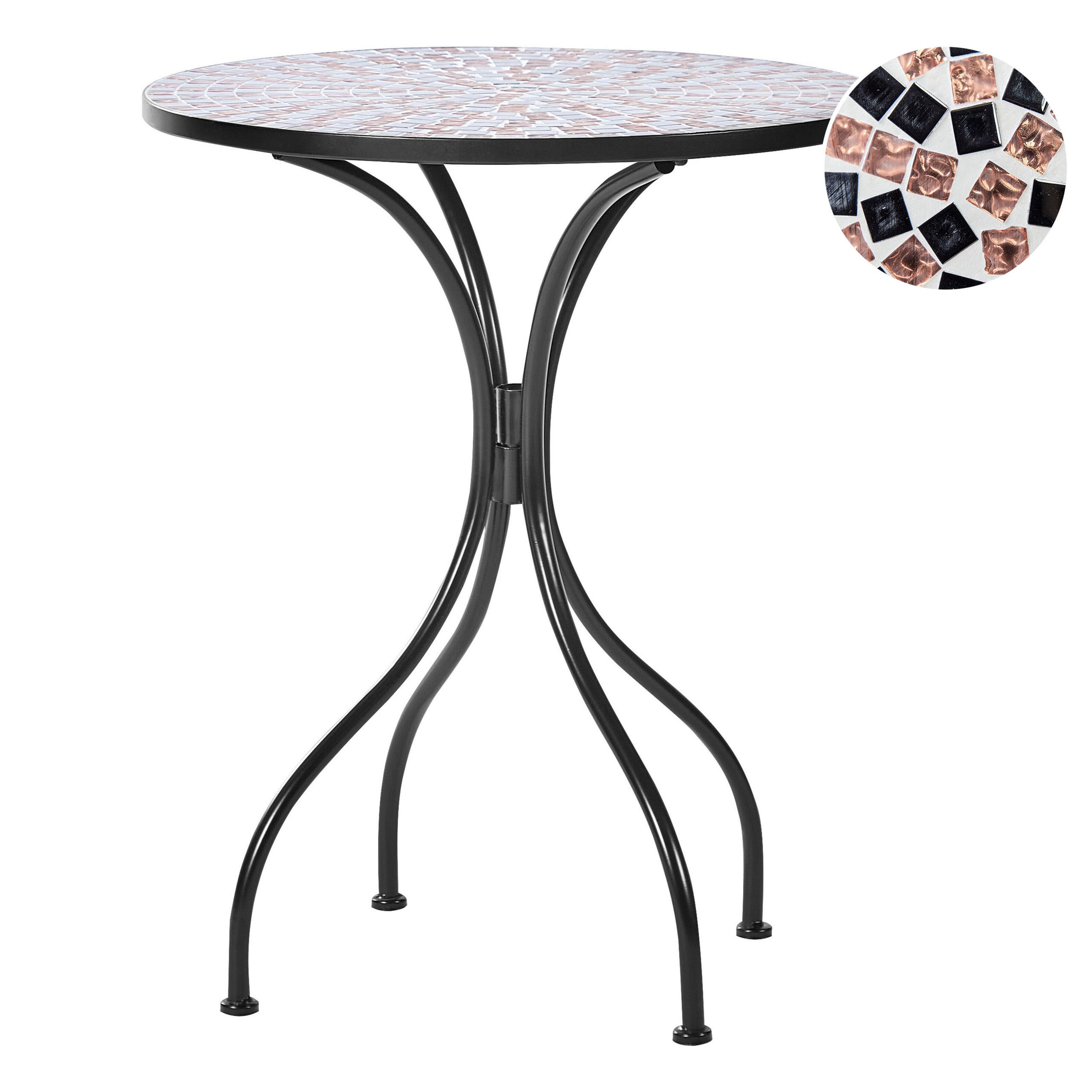GARTENTISCH Schwarz Carpino - Goldfarben/Schwarz, Metall (60/60/74cm) - Beliani