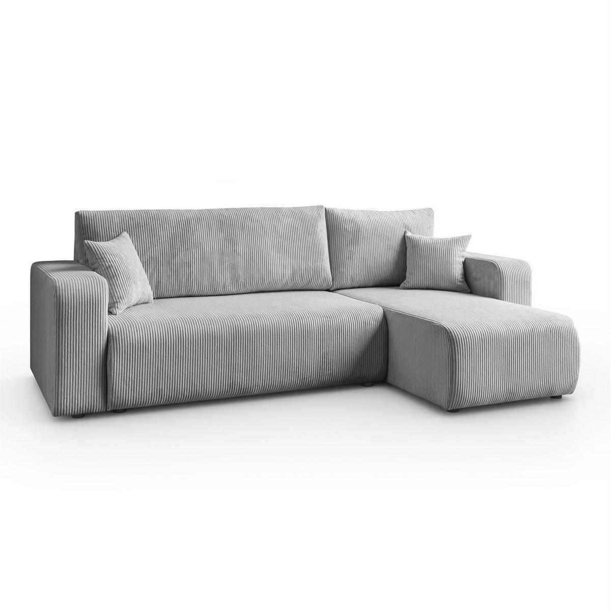 Ecksofa PRESTIGE L, Poso 110 - Hellgrau, Textil (247/143cm) - Lookway