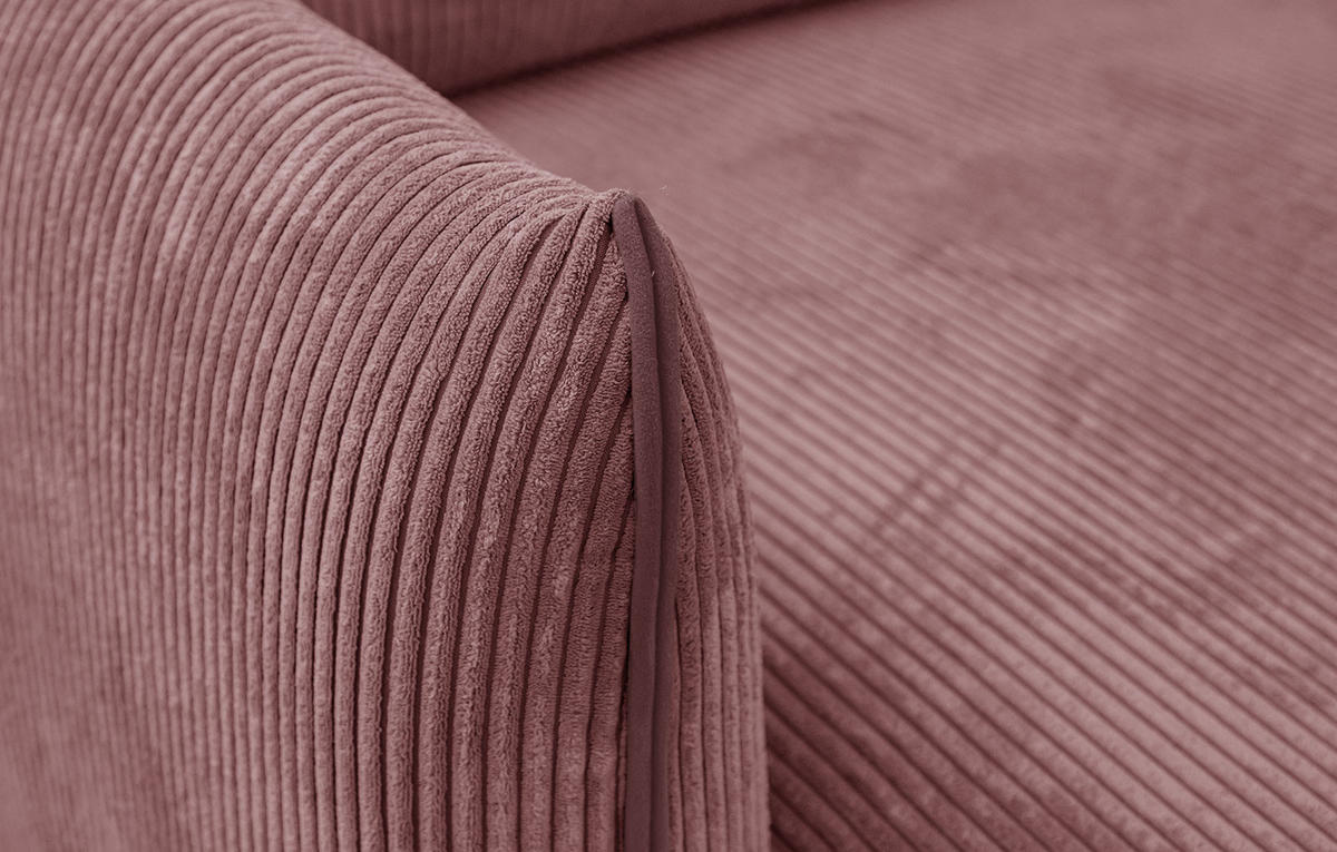ECKSOFA TAUER 3-Sitzer, altrosa - Schwarz/Altrosa, Holzwerkstoff/Kunststoff (173/206cm) - Courtois Laville