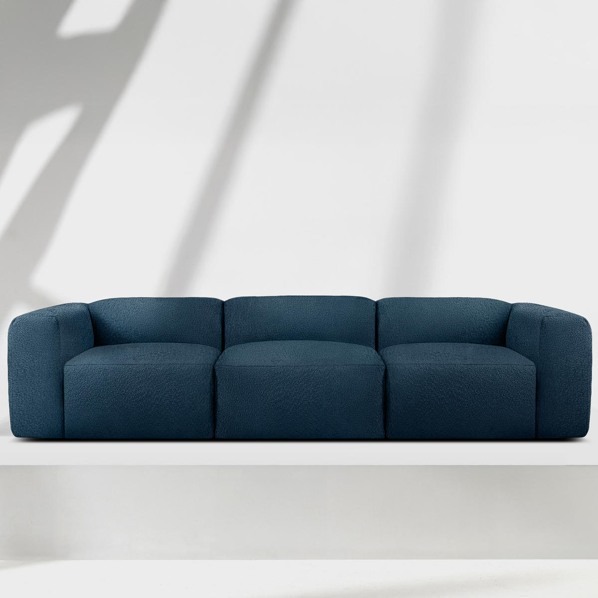 3-SITZER SOFA BUFFO, Marineblau - Dunkelblau, Holz/Holzwerkstoff (290/73/96cm) - KONSIMO®