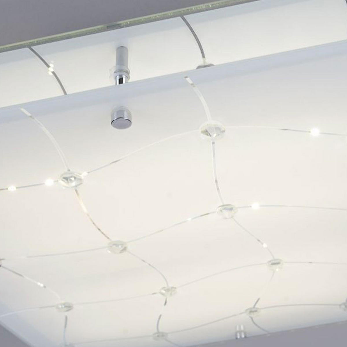 LED DECKENLEUCHTE Chrom Weiß Glas - Weiß, Glas (32/32/7.5cm)