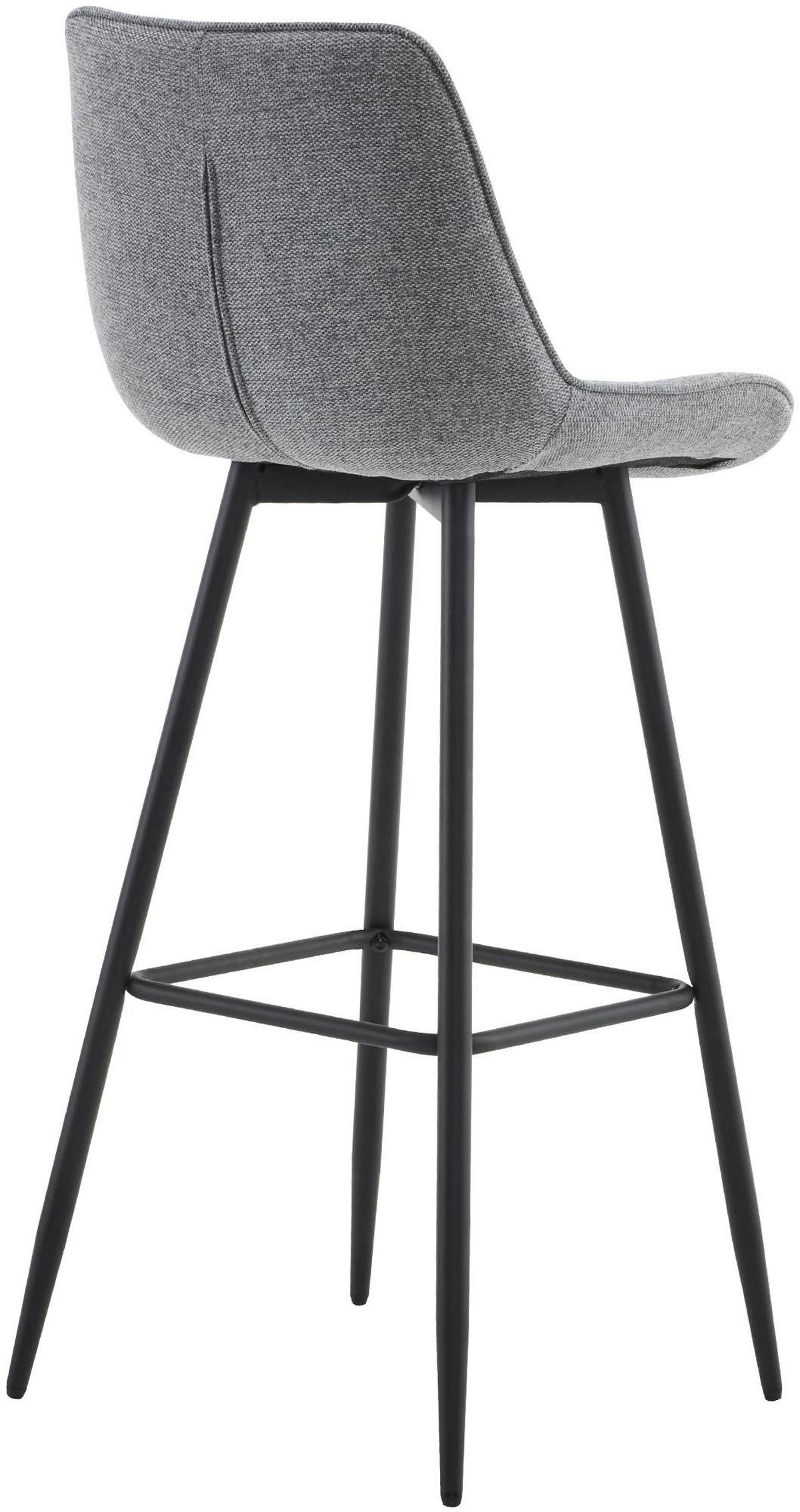 BARHOCKER 2er Set Stoff grau - Schwarz/Grau, Textil/Metall (47/106/52cm) - CLP