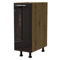 KÜCHENUNTERSCHRANK Essen D1D/30/kargo Schwarz Hochglanz / Eiche Artisan Matt 30 / 50 / 82cm - Schwarz Hochglanz/Schwarz, Holz/Holzwerkstoff (30/82/50cm) - Feldmann-Wohnen