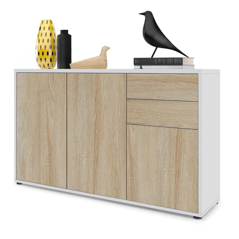 KOMMODE Ben Front in Eiche sägerau - Eiche San Remo, Holzwerkstoff (117/74/36cm) - Vladon
