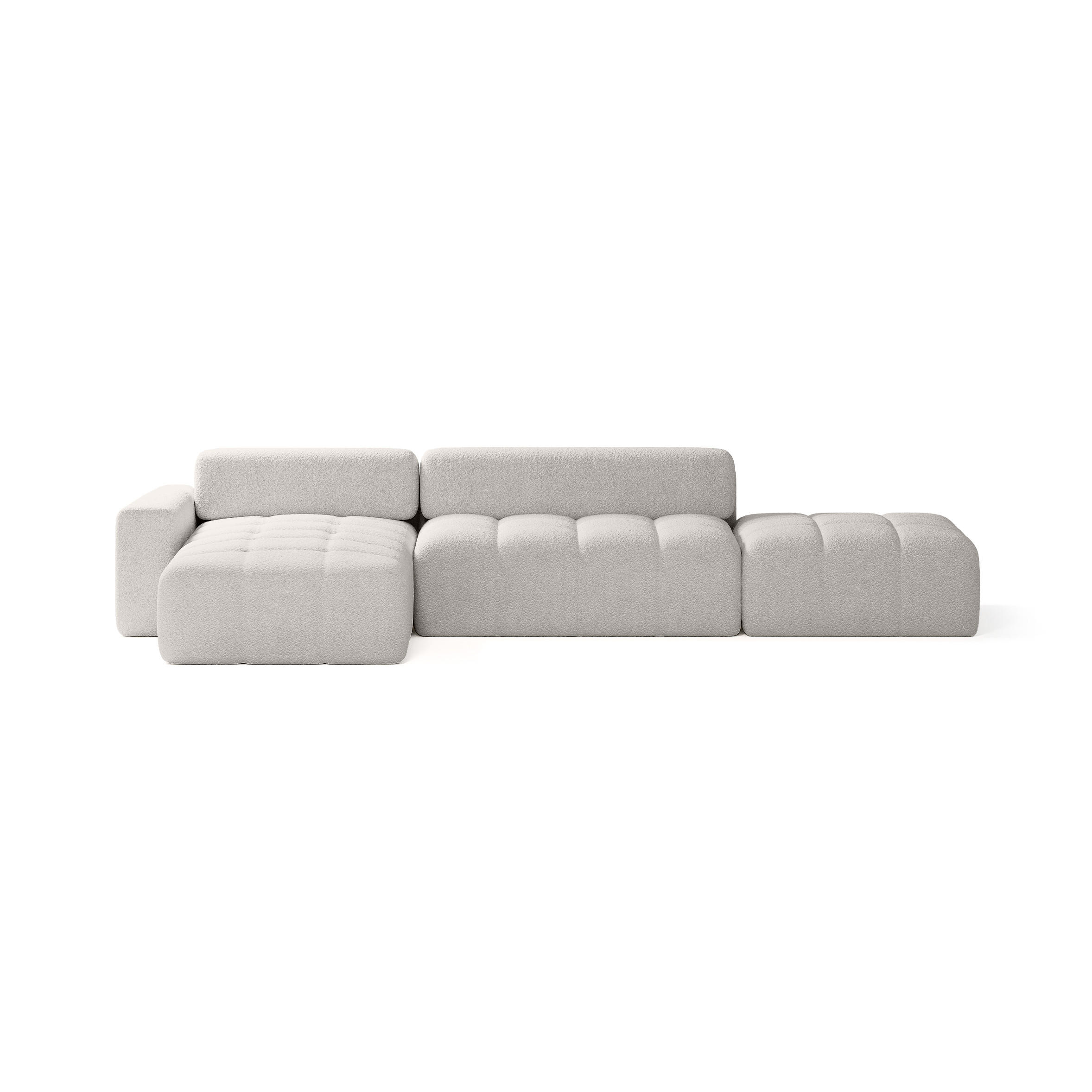 ECKSOFA RIFU LA mit Schlaffunktion, Silber - Grau, Textil (363/185cm) - Fedve