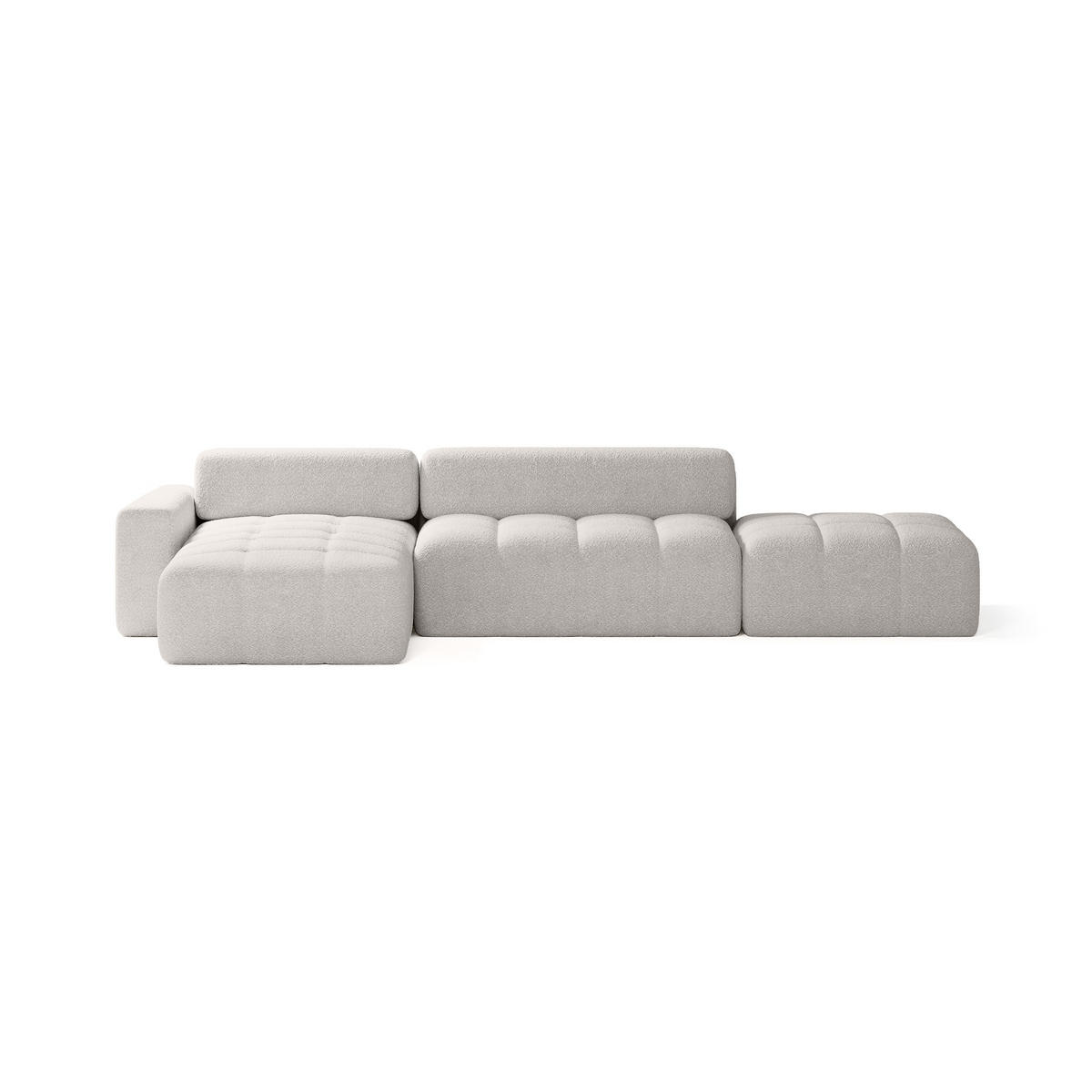 ECKSOFA RIFU LA mit Schlaffunktion, Silber - Grau, Textil (363/185cm) - Fedve
