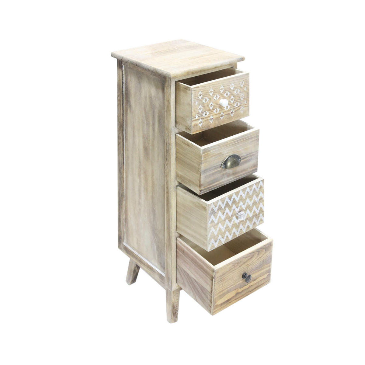 KOMMODE Hellbraun 30/30/82 cm - Hellbraun, Holz (30/82/30cm) - Mobili Rebecca