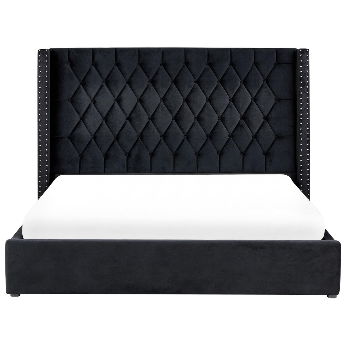 POLSTERBETT 180/200 cm Schwarz Lubbon - Schwarz, Textil (180/200cm) - Beliani