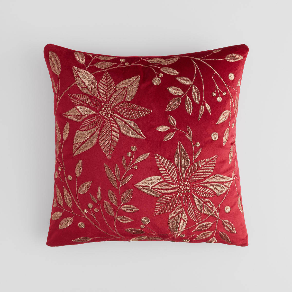 KISSENBEZUG Petalina, 45x45cm, Rot, Weihnachten Kissenhülle, Weihnachtsdeko, Christmas, Weihnachtsmotiv Sofakissen Dekokissenbezuge - Rot, Kunststoff (45/45cm) - home&you