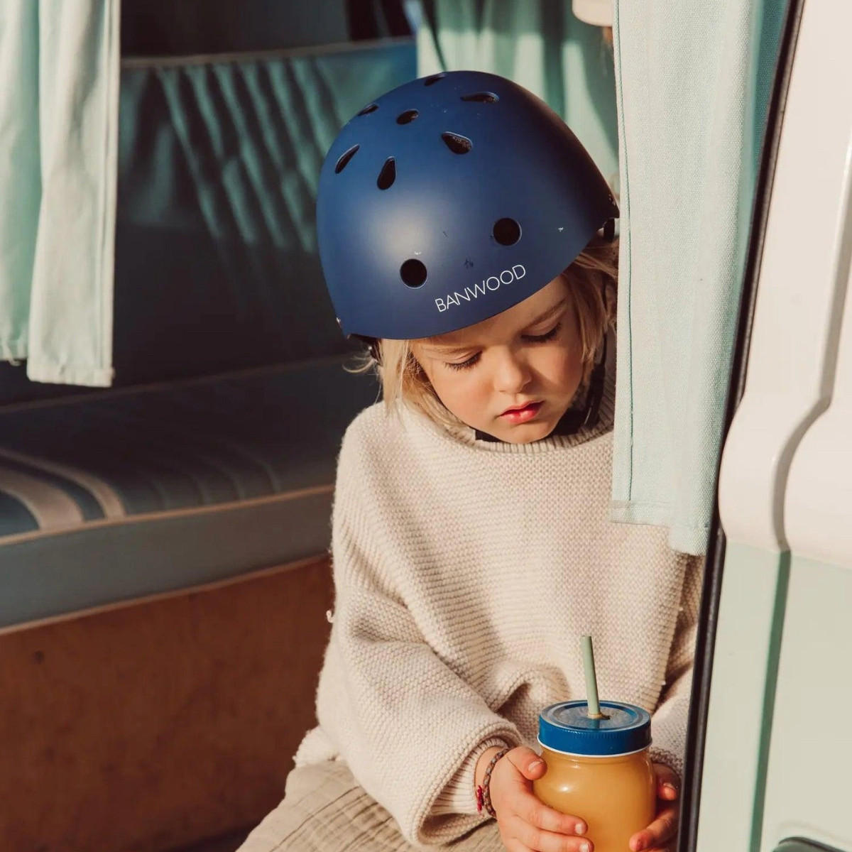 FAHRRADHELM für Kinder 3-7 Jahre, Marineblau - Dunkelblau, Kunststoff (21/24cm) - Banwood