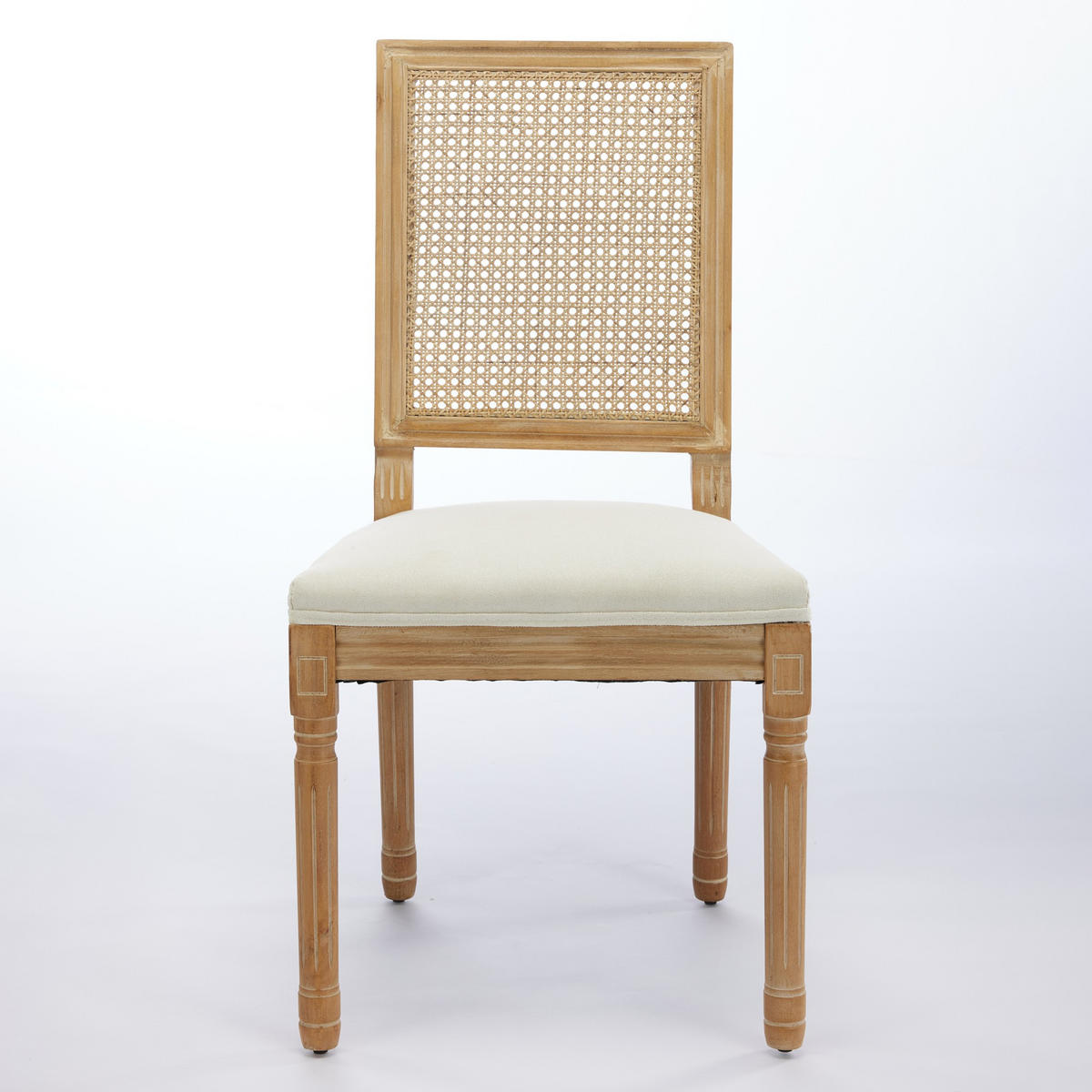STUHL-SET DE-36376 2 Stück mit Rattan-Rückenlehne Beige - Beige, Holz (50/98.5/53cm) - ComfortXL