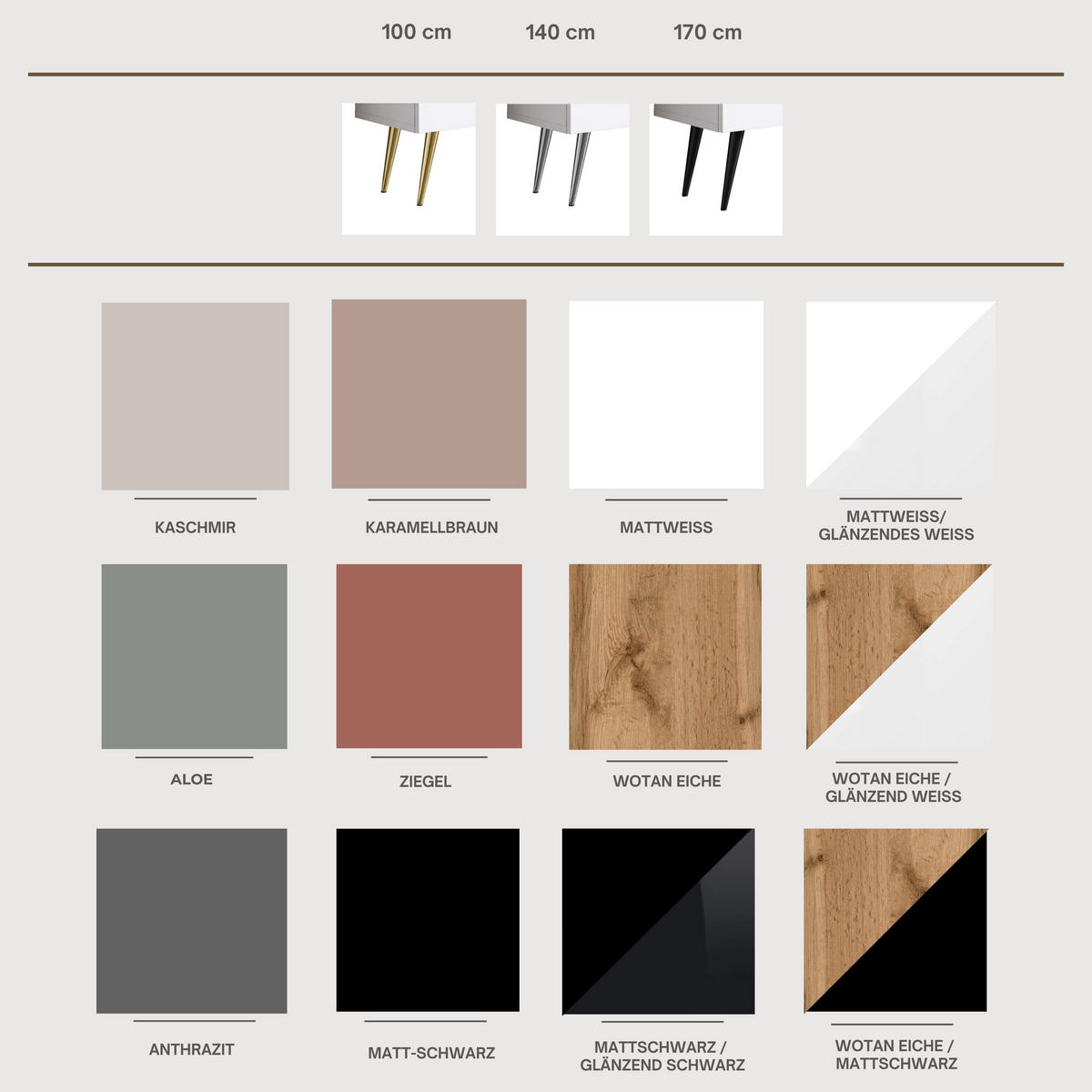 TV-SCHRANK : Ziegelrot, 100 x 52 x 32 cm, Goldene Beine - Rot/Goldfarben, Holzwerkstoff/Metall (100/52/32cm) - 3XE LIVING