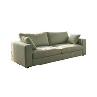 SOFA AMINA Grün Flachgewebe - Schwarz/Grün, Buchenholz/Textil (228/82/101cm) - KAWOLA