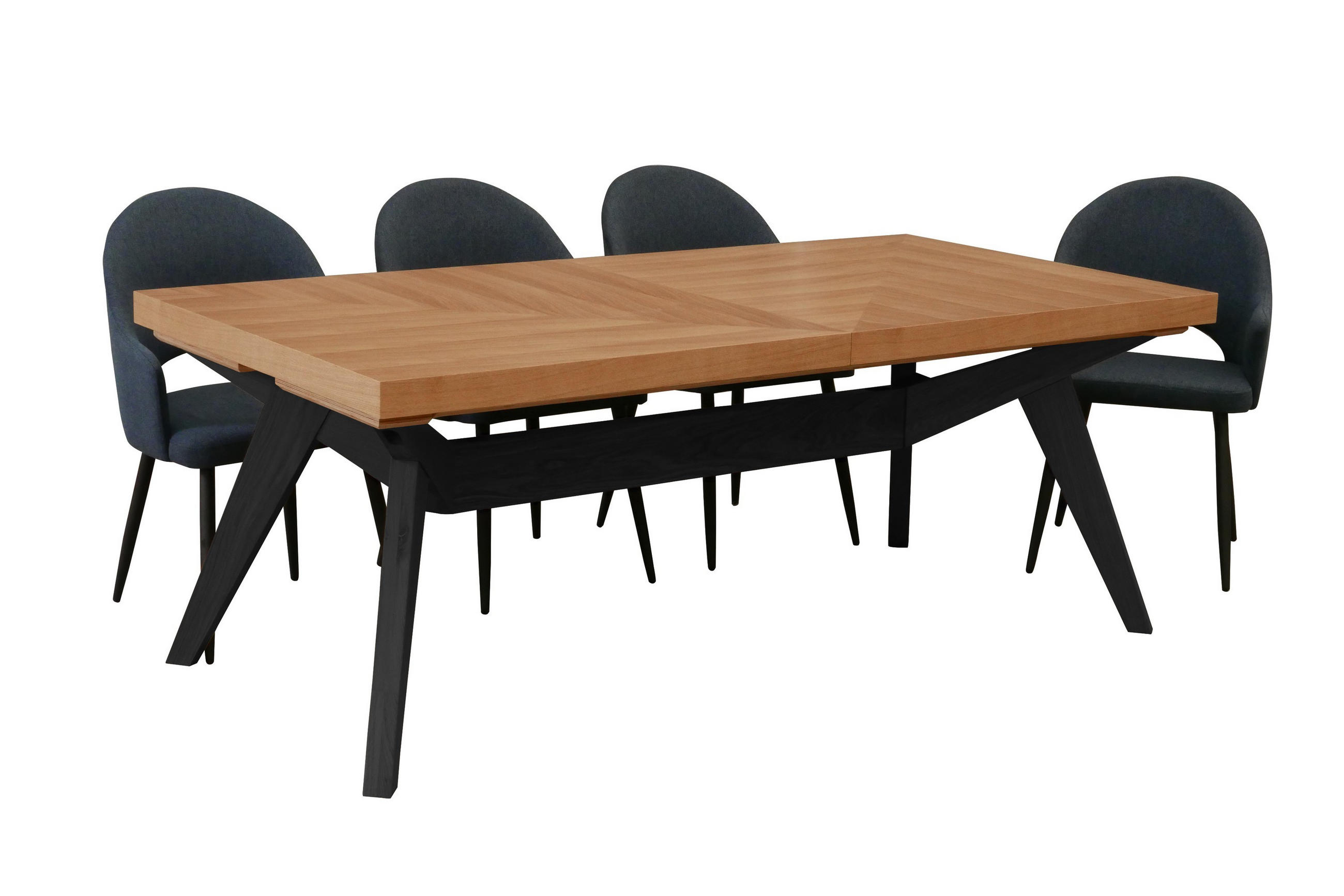 ESSTISCH VERSO Ausziehbar 200 - 300 / 100 x 76 cm - Eichefarben/Schwarz, Holz (200/100/76cm) - MASSENO