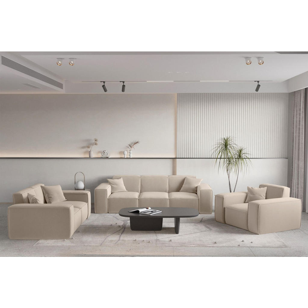Thumbnail - Fun Möbel Sofa, Sand, Textil, 186x73x88 cm, Wohnzimmer, Sofas & Couches, Sofas, 2-Sitzer Sofas