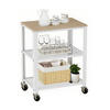 KÜCHENWAGEN - Weiß, Holzwerkstoff/Metall (40/77.5/40cm) - Relaxdays