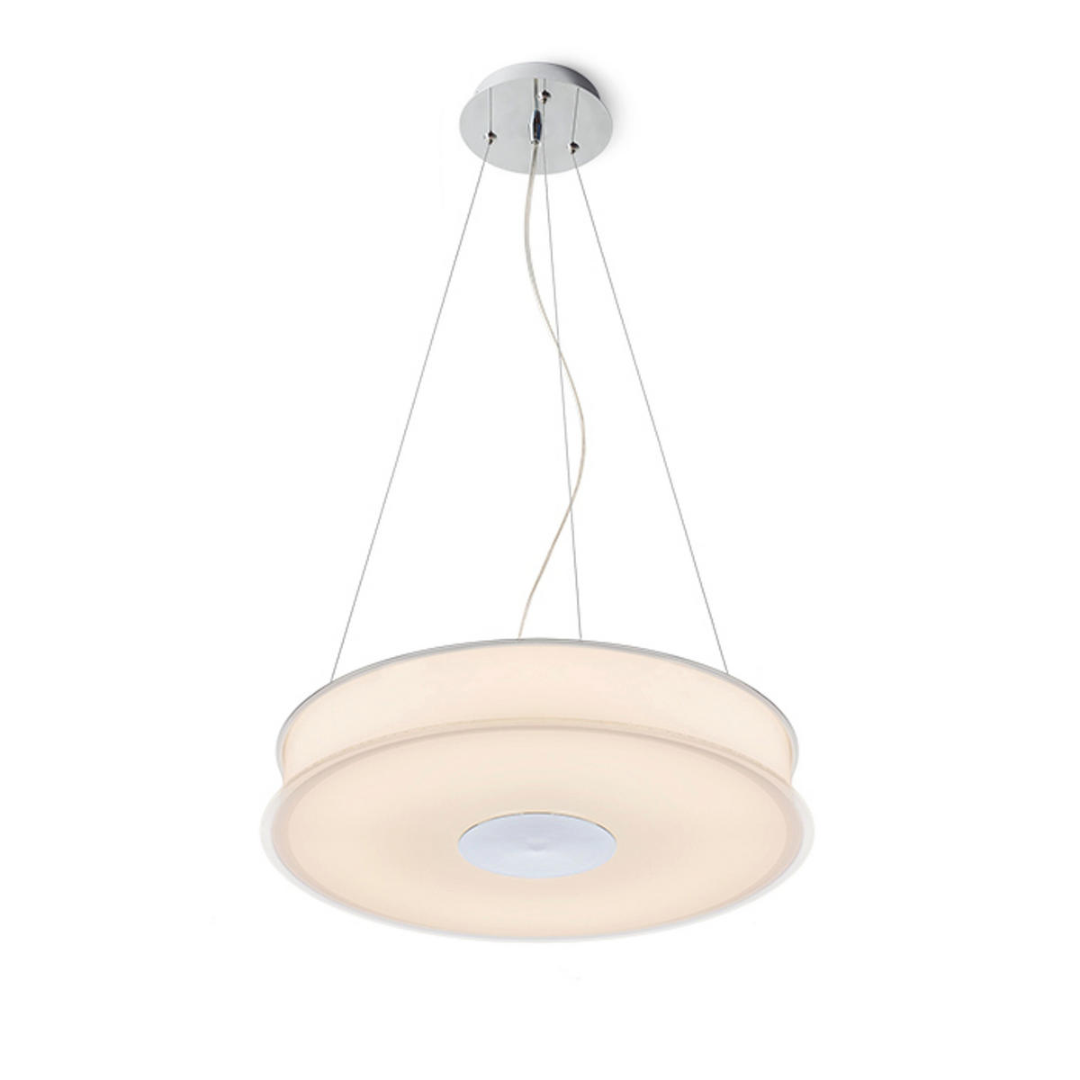 PENDELLEUCHTE ASTERI Glas satiniert 40 W - Chromfarben, Metall (30/30/120cm) - Rendl