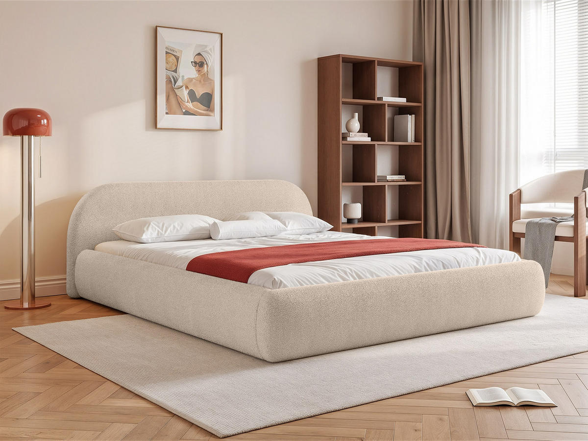 POLSTERBETT Dmar 180x200 cm, Beige - Beige, Textil (200/180cm) - Fedve