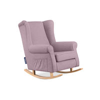 SCHAUKELSESSEL TULES mit Tasche für kleine Gegenstände, Rosé - Pink/Eichefarben, Eichenholz/Holzwerkstoff (80/105/105cm) - KONSIMO®
