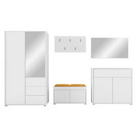 GARDEROBEN-SET Gesita V - Silberfarben/Weiß, Holzwerkstoff/Kunststoff (100/178/59cm) - MIRJAN24