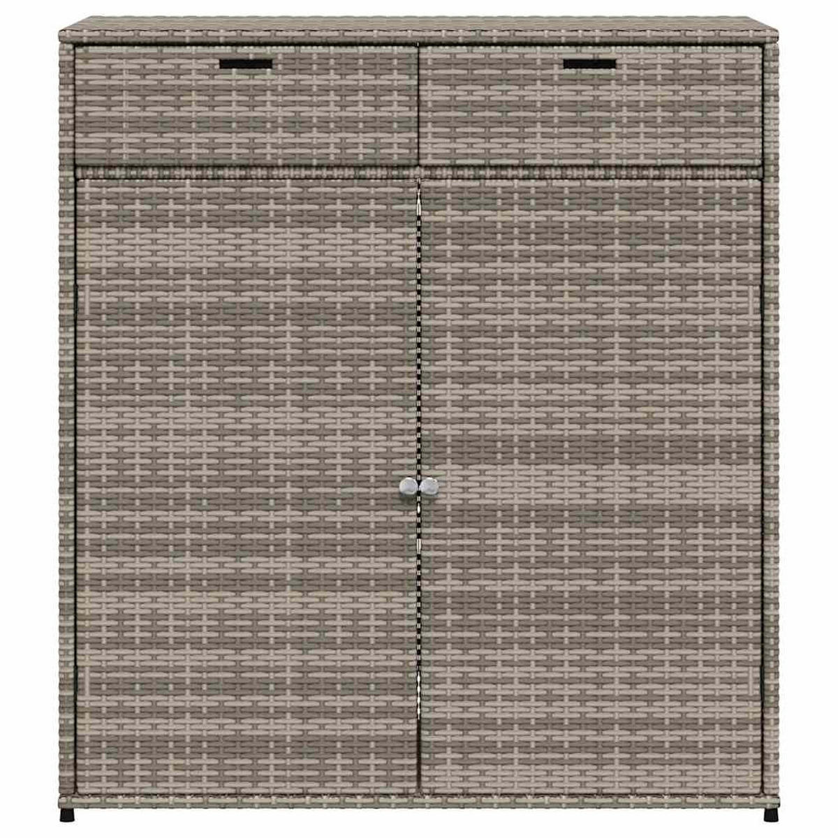 GARTENSCHRANK Grau 105/55/113 Cm Poly Rattan - Grau, Kunststoff (105/113/55cm) - vidaXL