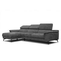 ECKSOFA FIERO 4-Sitzer, dunkelgrau - Dunkelgrau/Schwarz, Holzwerkstoff/Textil (158/269cm) - Courtois Laville