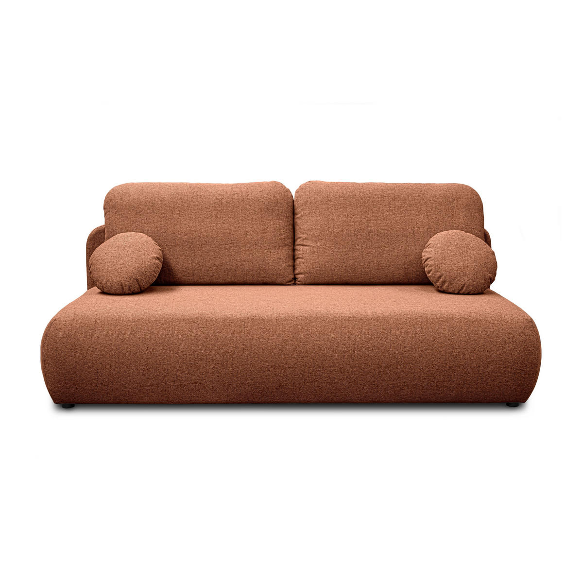 Schlafsofa CLAIRE, zweisitzig, mit Schlaffunktion, Neve 52 - Cognac, Textil (208/90/95cm) - Lookway
