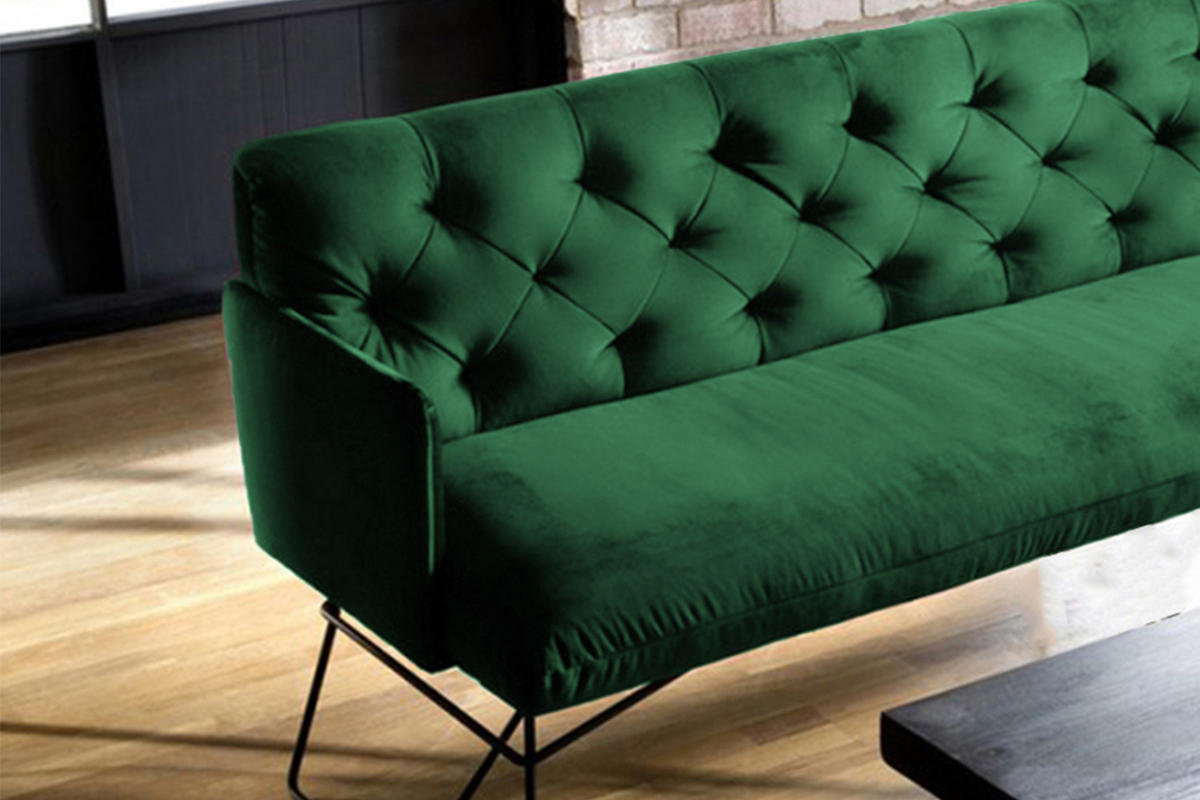 ESSZIMMERBANK CHARME Smaragdgrün Velvet - Smaragdgrün, Textil (206/85/68cm) - KAWOLA