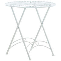 GARTENTISCH rund Metall weiß - Weiß, Metall (71/71/71cm) - CLP