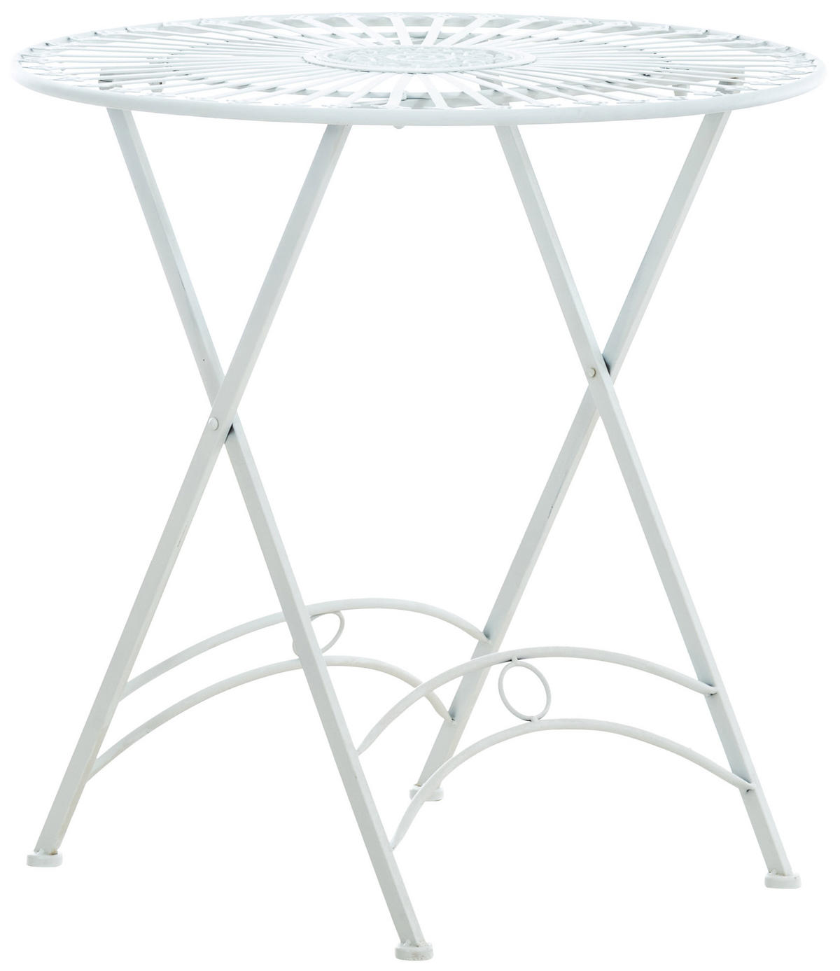 GARTENTISCH rund Metall weiß - Weiß, Metall (71/71/71cm) - CLP