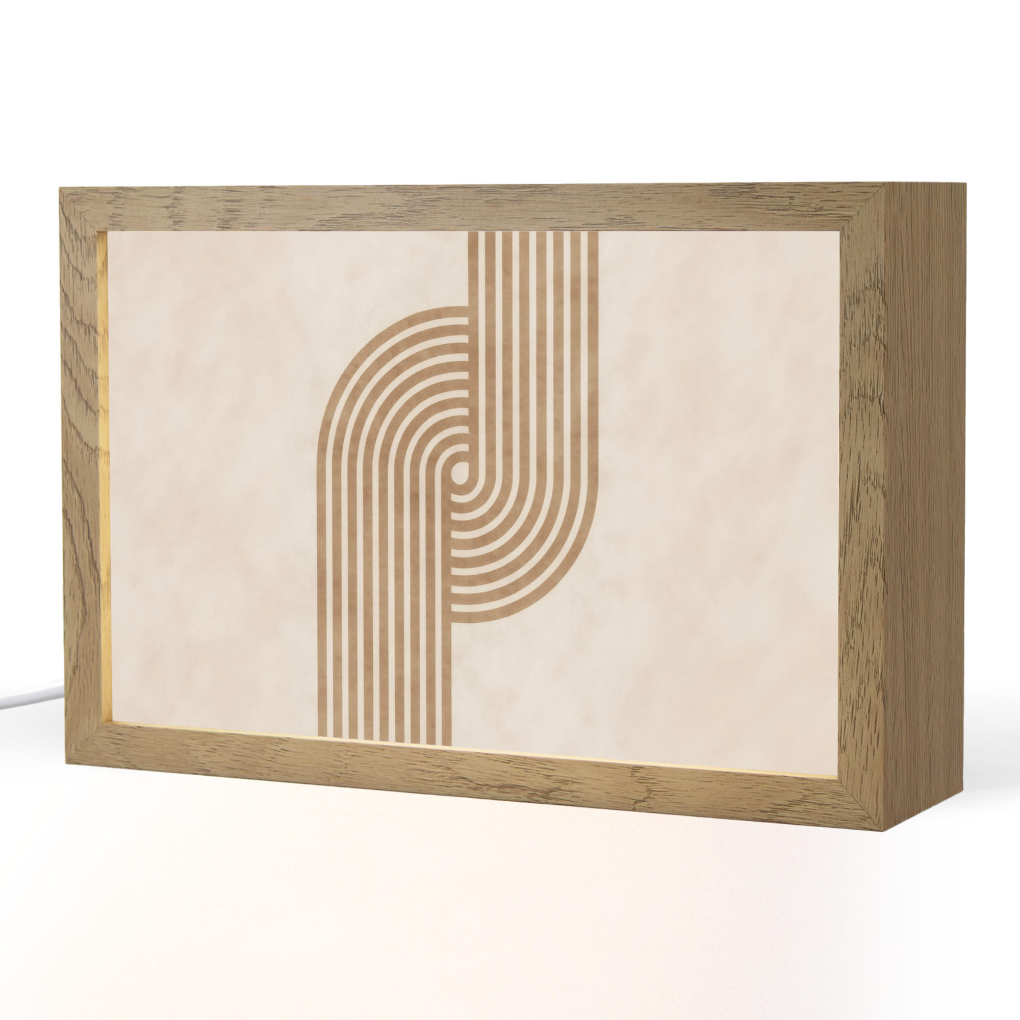 TISCHLEUCHTE Symmetrische Biegung - kupferfarbig 30x20 cm - Cappuccino, Holzwerkstoff (8/30/20cm) - OnlyWow