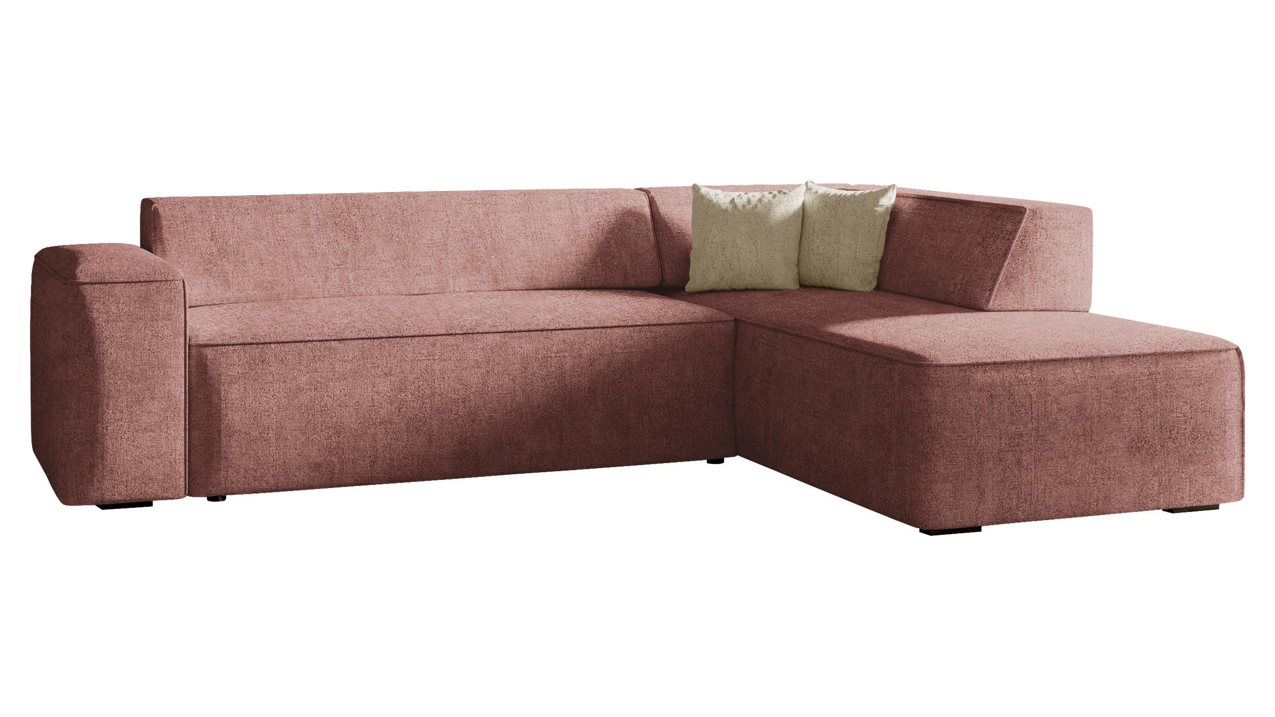 ECKSOFA Lordin Premium, Seite: Rechts - Rosa, Holz/Textil (267/205cm) - MIRJAN24