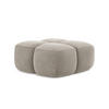 POUF Samt Stoff Grau - Taupe/Schwarz, Holzwerkstoff/Kunststoff (90/39/90cm) - Makamii