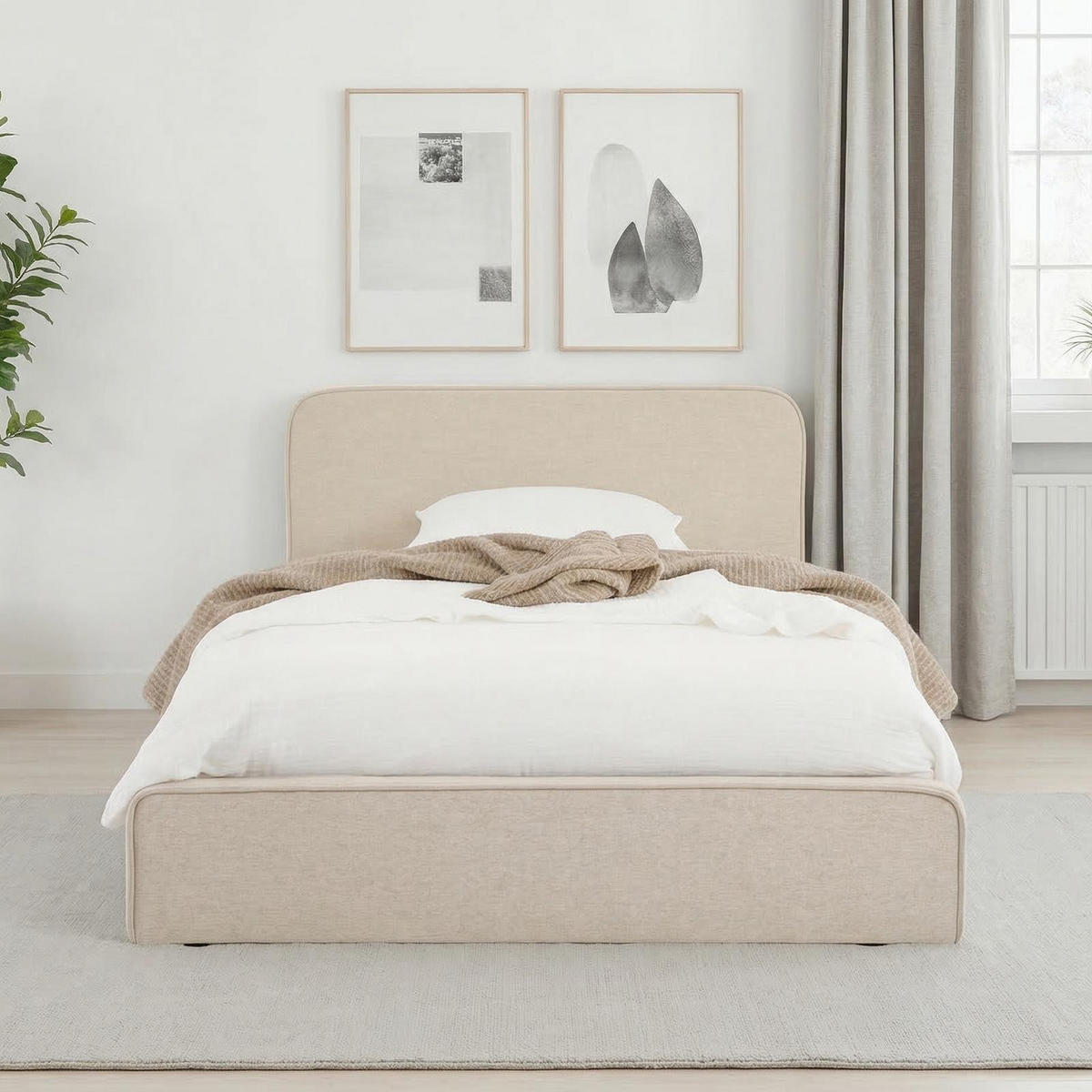 POLSTERBETT MARINI 90x200 cm beige - Beige, Textil (90/200cm) - IDIMEX