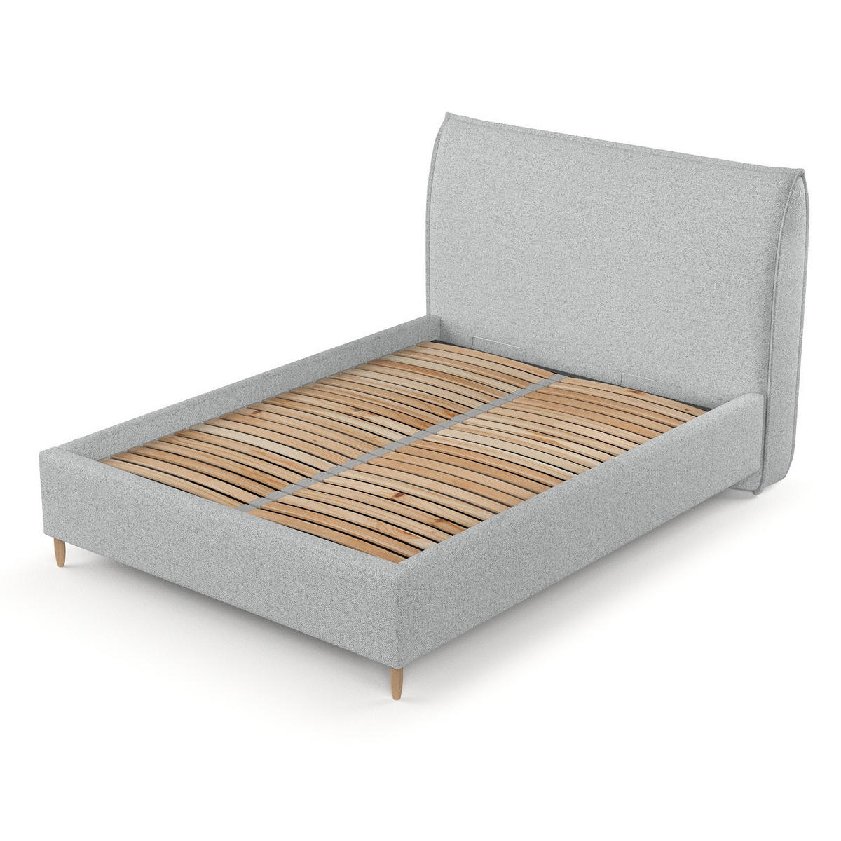 POLSTERBETT Mira 120/200 cm Hellgrau im Riva Stoff - Hellgrau/Naturfarben, Holz/Holzwerkstoff (120/200cm) - AltaBeds