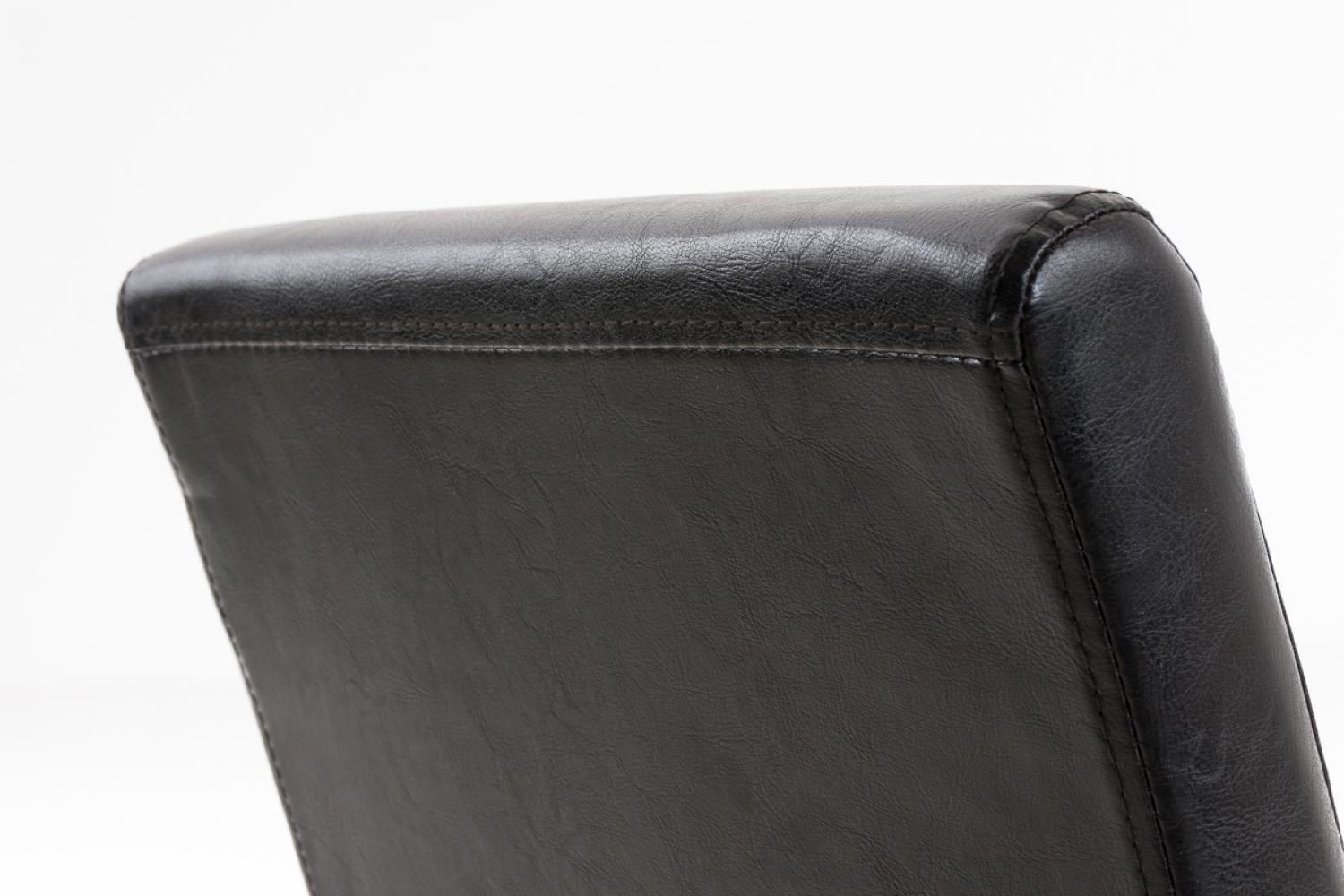 STUHL Lederlook braun - Schwarz/Braun, Holz/Textil (41/91/47cm) - CLP
