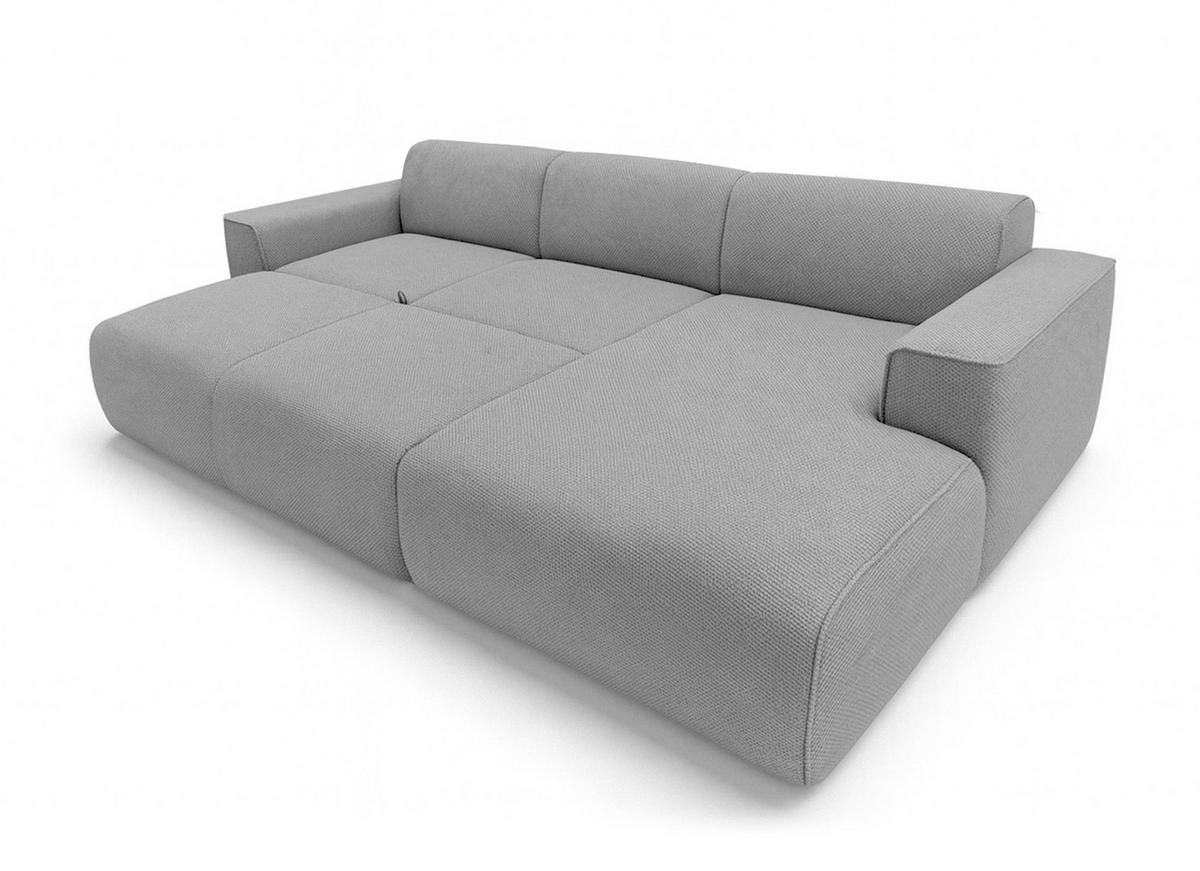 ECKSOFA L Form Ruyam Dunkelgrau 310/165/78 cm – Schlaffunktion Rechts - Dunkelgrau/Schwarz, Kunststoff/Textil (310/170cm) - AX Living