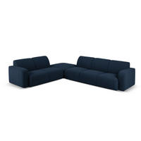 ECKSOFA links Molino aus Boucle dunkelblau 6 Sitzplätze - Dunkelblau, Textil (250/315cm) - Micadoni