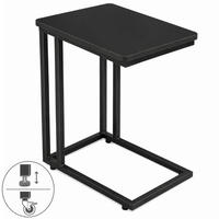 BEISTELLTISCH Metall MDF Schwarz mit Rollen oder Standfüßen 50x35x54 cm - Schwarz, Metall (50/35/54cm) - Begryf
