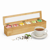TEEBOX - Hellbraun, Holz/Kunststoff (44/9/9cm) - Relaxdays