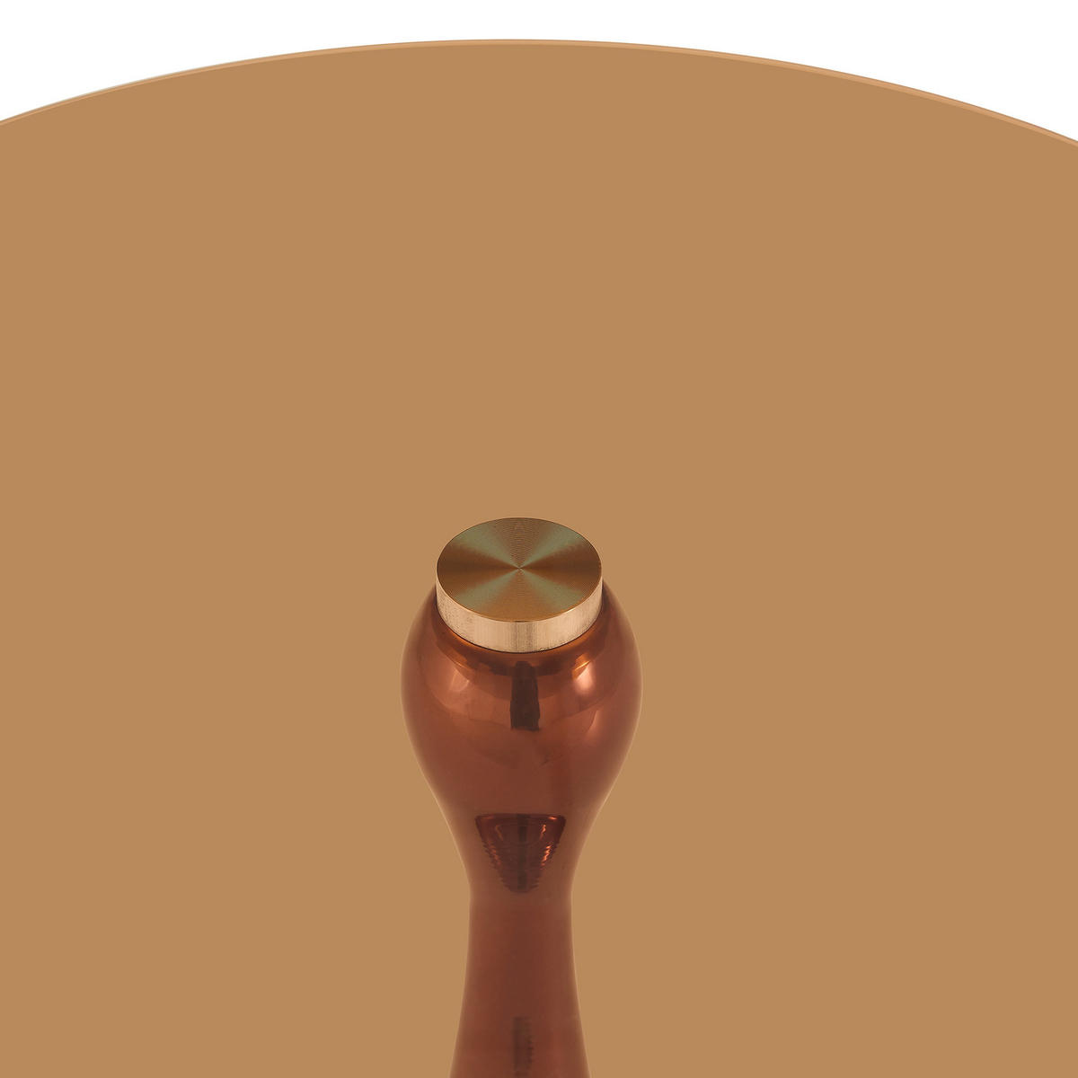 BEISTELLTISCH DE-37360 rund mit Glasplatte und geschwungenem Sockel Roségold - Roségold, Metall (50/50/51.5cm) - ComfortXL