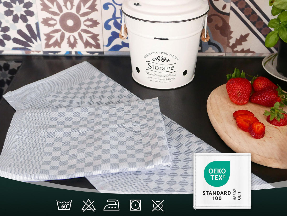 GESCHIRRTÜCHER, 10er-Set, 46x70 cm, 100% Baumwolle, Grau - Anthrazit, Textil (46/70cm) - Zollner
