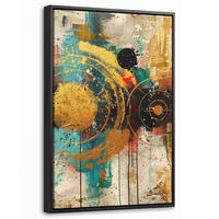 LEINWAND Bilder mit Rahmen - Abstrakt - Kunst - Gold - Modern - 20x30 - Multicolor, Textil (20/30cm) - MuchoWow