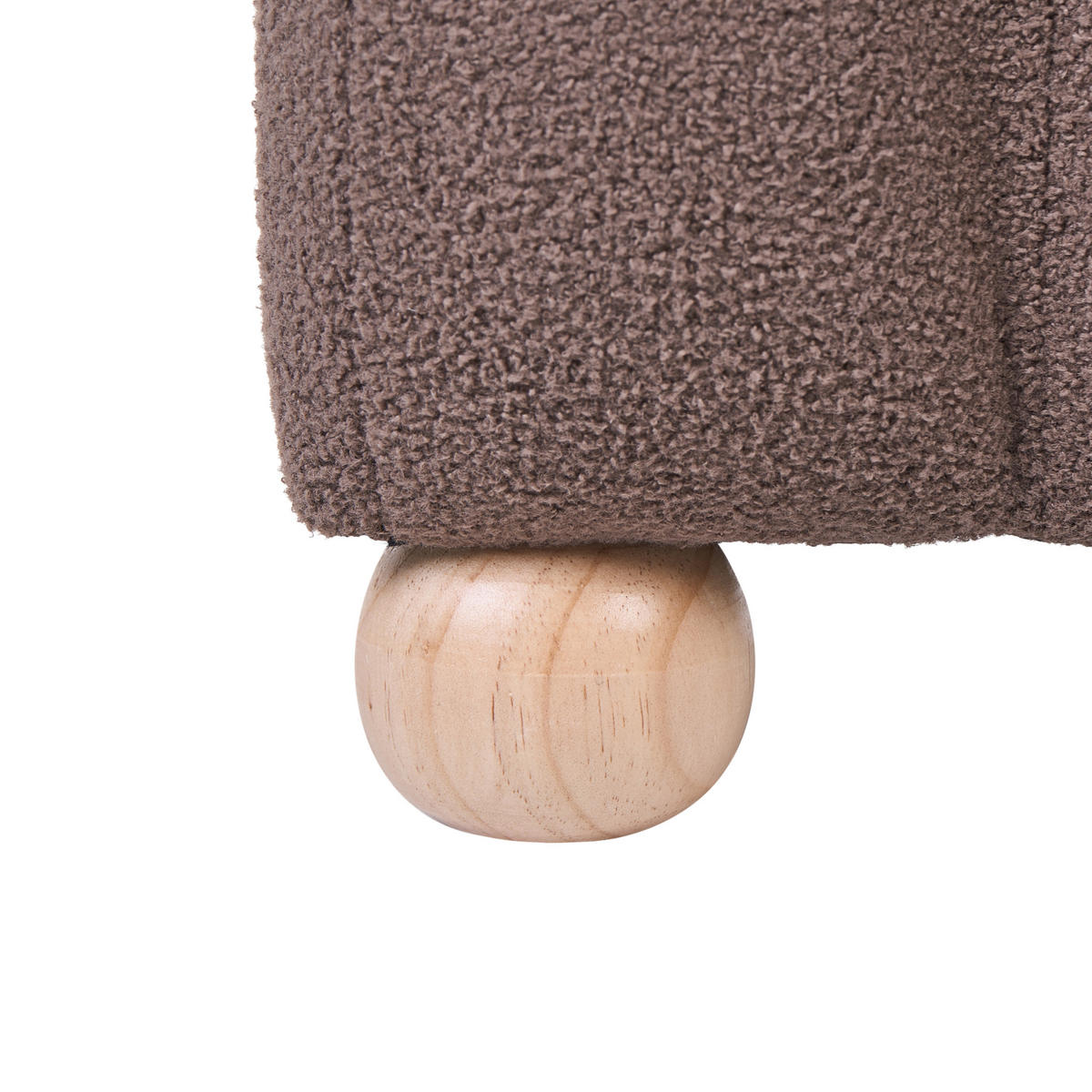 POUF Bouclé Braun Idyllwild - Braun, Textil (49/45/39cm) - Beliani