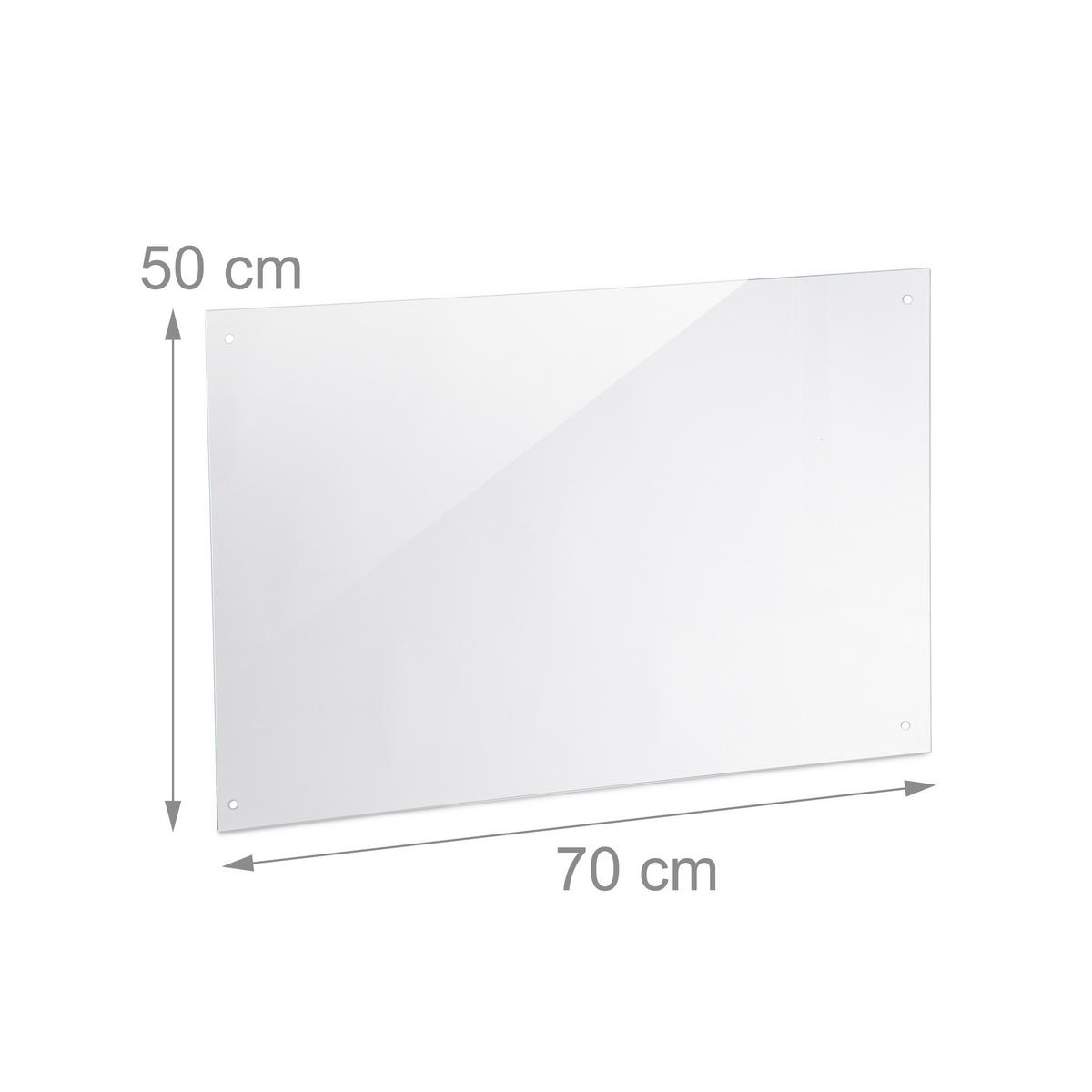 SPRITZSCHUTZ - Transparent, Glas (0.6/70/50cm) - Relaxdays