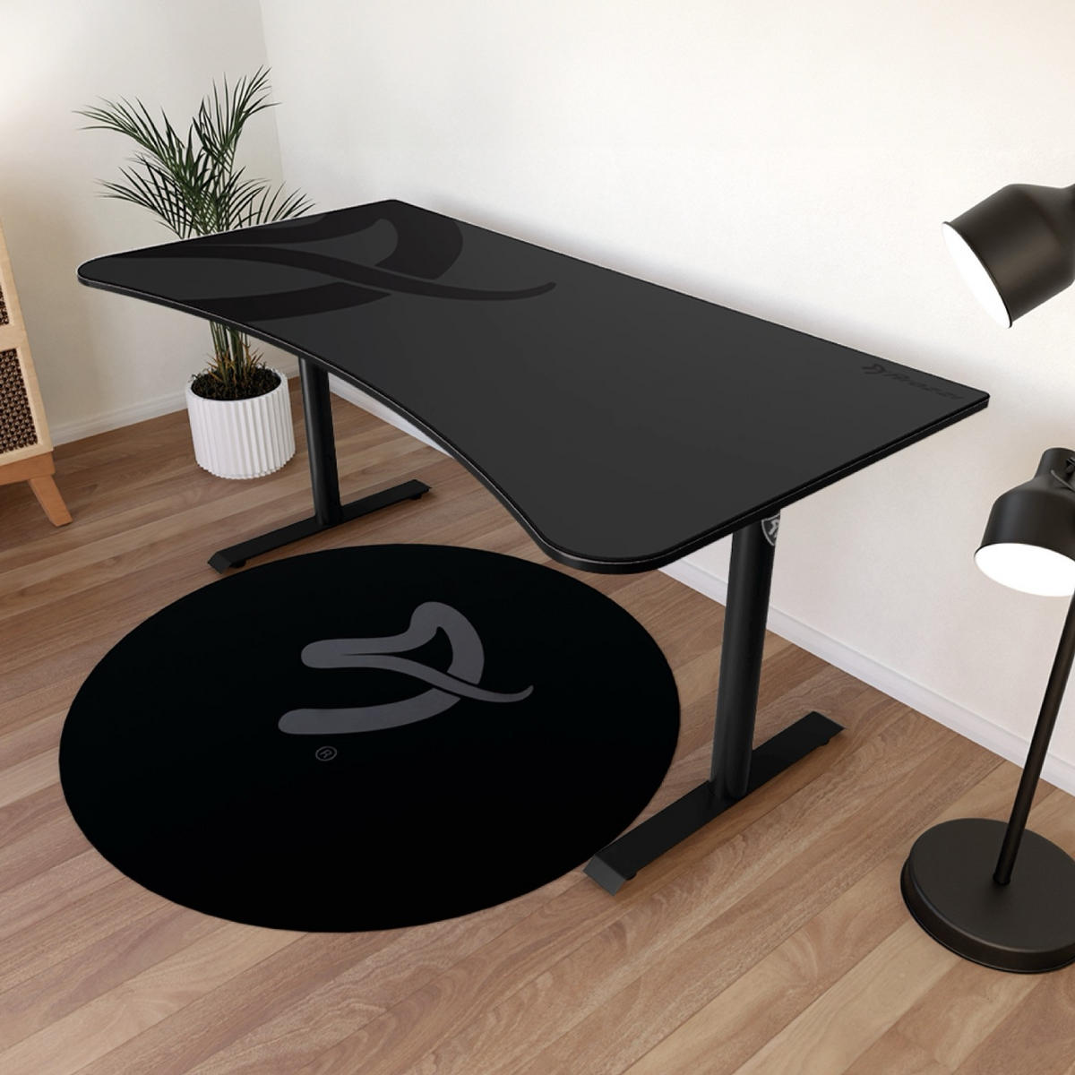 BODENSCHUTZMATTEN Zona Runden 121 cm Schwarz/Grau - Schwarz/Grau, Textil (121/121cm) - Arozzi