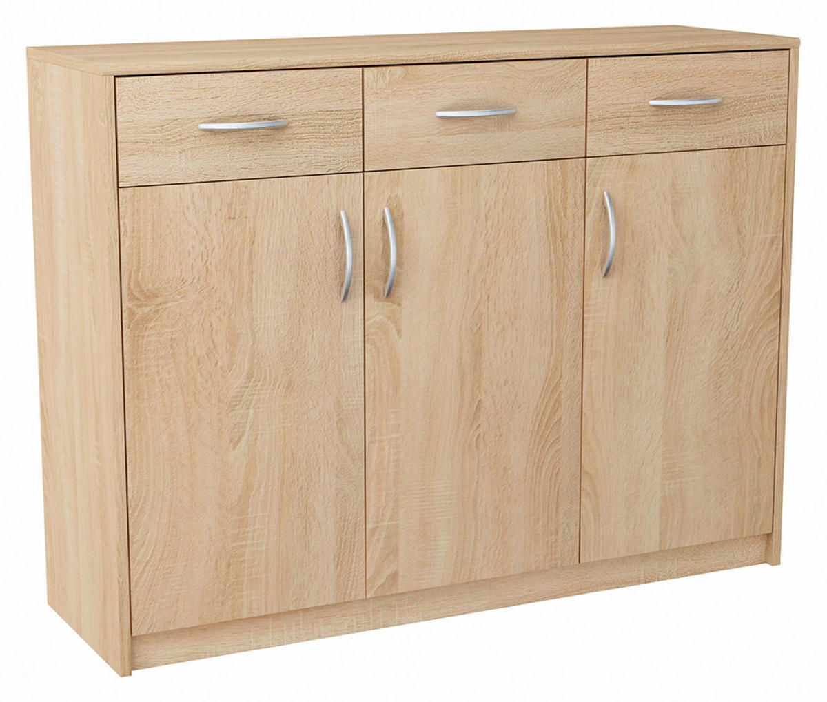 KOMMODE 3D3S Sonoma Eiche 110/35/85 cm Sideboard - Sonoma Eiche, Holzwerkstoff (110/85/35cm) - Matkam Möbel