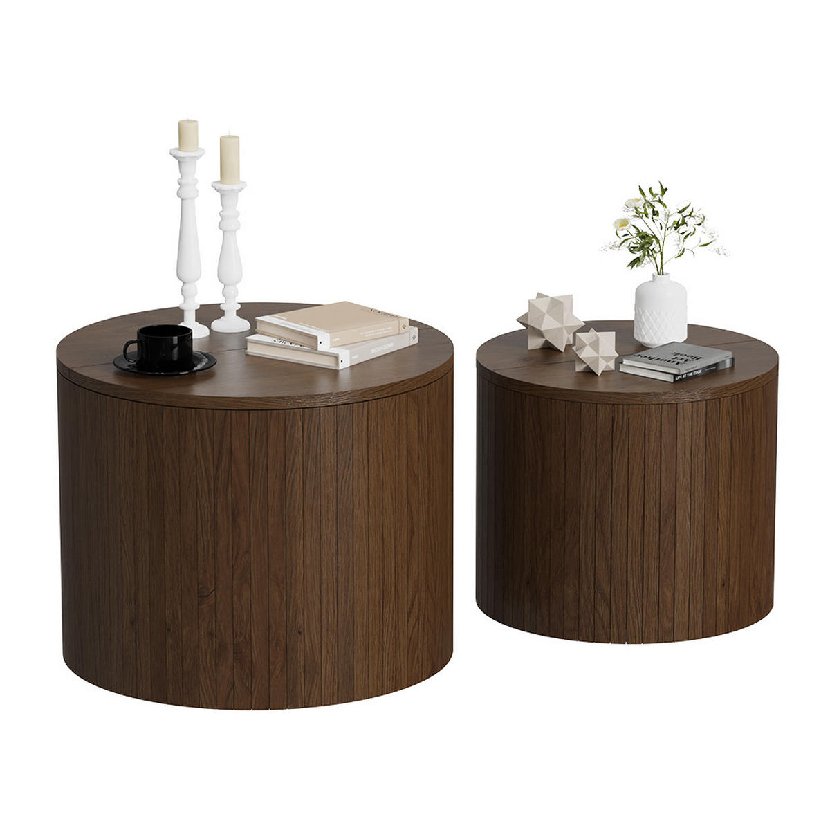 COUCHTISCH-SET Tavilo Walnuss 48 x 48 cm 2 Teile - Walnussfarben, Holzwerkstoff (48/48/38cm) - Vicco